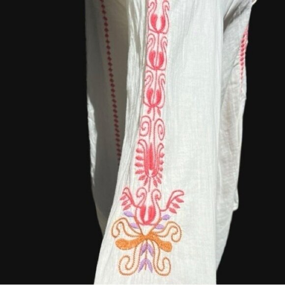 🌻Johnny Was BIYA Embroidered Bohemian Lightweight Peasant Blouse Size Small. - Picture 7 of 12